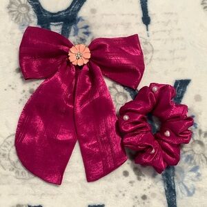 Handmade bow and scrunchie :)!!